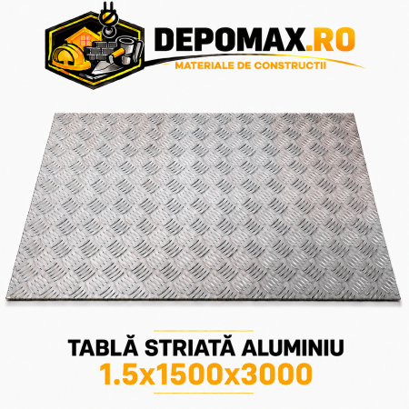 Tabla aluminiu striata 1.5mm , 1500x3000mm (5754)